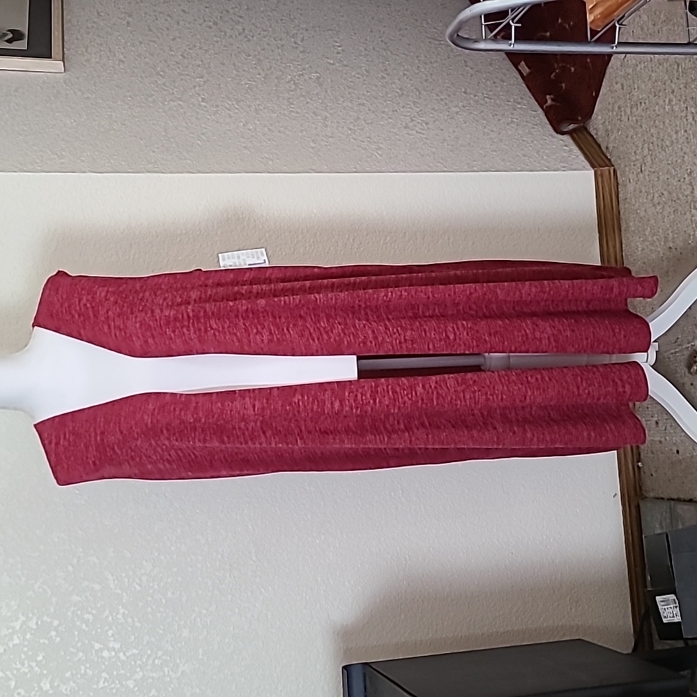 NWT Lularoe red long vest, L